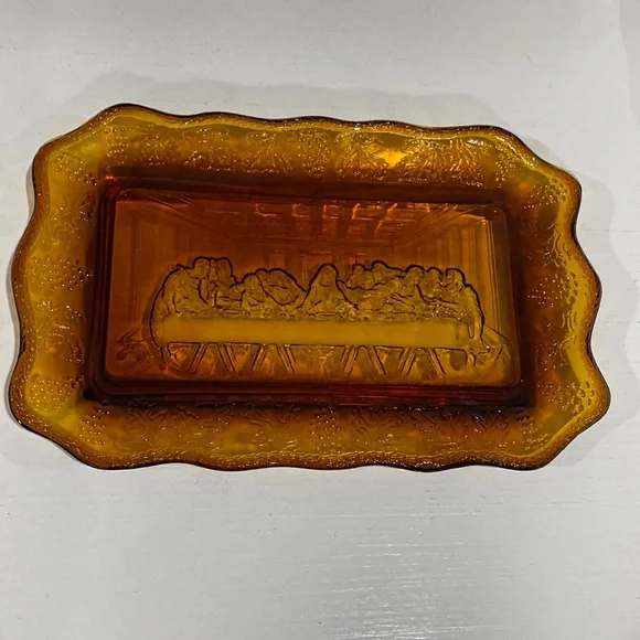 Indiana Glass Vintage Lord’s Supper Tray Plate! - Picture 1 of 5